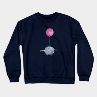 Pink air balloon and elephant Crewneck Sweatshirt